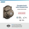 image:imageSchlage F40 GEO 622 ADD Georgian Door Knob with Addison Trim Bed amp Bath Privacy Lock Matte BlackAntique Pewter
