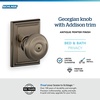 image:imageSchlage F40 GEO 622 ADD Georgian Door Knob with Addison Trim Bed amp Bath Privacy Lock Matte BlackAntique Pewter