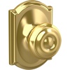 image:imageSchlage F40 GEO 622 ADD Georgian Door Knob with Addison Trim Bed amp Bath Privacy Lock Matte BlackBright Brass