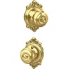 image:imageSchlage F40 GEO 622 ADD Georgian Door Knob with Addison Trim Bed amp Bath Privacy Lock Matte BlackBright Brass