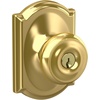 image:imageSchlage F40 GEO 622 ADD Georgian Door Knob with Addison Trim Bed amp Bath Privacy Lock Matte BlackBright Brass