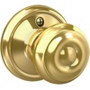 image:imageSchlage F40 GEO 622 ADD Georgian Door Knob with Addison Trim Bed amp Bath Privacy Lock Matte BlackBright Brass
