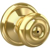 image:imageSchlage F40 GEO 622 ADD Georgian Door Knob with Addison Trim Bed amp Bath Privacy Lock Matte BlackBright Brass