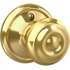 image:imageSchlage F40 GEO 622 ADD Georgian Door Knob with Addison Trim Bed amp Bath Privacy Lock Matte BlackBright Brass