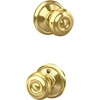 image:imageSchlage F40 GEO 622 ADD Georgian Door Knob with Addison Trim Bed amp Bath Privacy Lock Matte BlackBright Brass