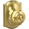 image:imageSchlage F40 GEO 622 ADD Georgian Door Knob with Addison Trim Bed amp Bath Privacy Lock Matte BlackBright Brass