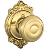 image:imageSchlage F40 GEO 622 ADD Georgian Door Knob with Addison Trim Bed amp Bath Privacy Lock Matte BlackBright Brass
