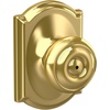 image:imageSchlage F40 GEO 622 ADD Georgian Door Knob with Addison Trim Bed amp Bath Privacy Lock Matte BlackBright Brass