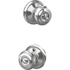image:imageSchlage F40 GEO 622 ADD Georgian Door Knob with Addison Trim Bed amp Bath Privacy Lock Matte BlackBright Chrome