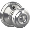 image:imageSchlage F40 GEO 622 ADD Georgian Door Knob with Addison Trim Bed amp Bath Privacy Lock Matte BlackBright Chrome