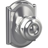 image:imageSchlage F40 GEO 622 ADD Georgian Door Knob with Addison Trim Bed amp Bath Privacy Lock Matte BlackBright Chrome