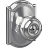 image:imageSchlage F40 GEO 622 ADD Georgian Door Knob with Addison Trim Bed amp Bath Privacy Lock Matte BlackBright Chrome