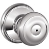 image:imageSchlage F40 GEO 622 ADD Georgian Door Knob with Addison Trim Bed amp Bath Privacy Lock Matte BlackBright Chrome