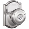 image:imageSchlage F40 GEO 622 ADD Georgian Door Knob with Addison Trim Bed amp Bath Privacy Lock Matte BlackBright Chrome