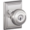 image:imageSchlage F40 GEO 622 ADD Georgian Door Knob with Addison Trim Bed amp Bath Privacy Lock Matte BlackBright Chrome
