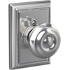image:imageSchlage F40 GEO 622 ADD Georgian Door Knob with Addison Trim Bed amp Bath Privacy Lock Matte BlackBright Chrome