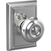 image:imageSchlage F40 GEO 622 ADD Georgian Door Knob with Addison Trim Bed amp Bath Privacy Lock Matte BlackBright Chrome