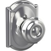 image:imageSchlage F40 GEO 622 ADD Georgian Door Knob with Addison Trim Bed amp Bath Privacy Lock Matte BlackBright Chrome