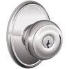 image:imageSchlage F40 GEO 622 ADD Georgian Door Knob with Addison Trim Bed amp Bath Privacy Lock Matte BlackBright Chrome