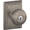 image:imageSchlage F40 GEO 622 ADD Georgian Door Knob with Addison Trim Bed amp Bath Privacy Lock Matte BlackDistressed Nickel