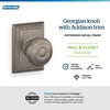image:imageSchlage F40 GEO 622 ADD Georgian Door Knob with Addison Trim Bed amp Bath Privacy Lock Matte BlackDistressed Nickel