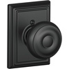 image:imageSchlage F40 GEO 622 ADD Georgian Door Knob with Addison Trim Bed amp Bath Privacy Lock Matte BlackMatte Black