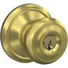 image:imageSchlage F40 GEO 622 ADD Georgian Door Knob with Addison Trim Bed amp Bath Privacy Lock Matte BlackSatin Brass