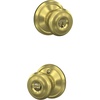 image:imageSchlage F40 GEO 622 ADD Georgian Door Knob with Addison Trim Bed amp Bath Privacy Lock Matte BlackSatin Brass