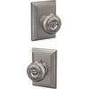 image:imageSchlage F40 GEO 622 ADD Georgian Door Knob with Addison Trim Bed amp Bath Privacy Lock Matte BlackSatin Nickel