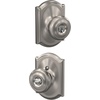 image:imageSchlage F40 GEO 622 ADD Georgian Door Knob with Addison Trim Bed amp Bath Privacy Lock Matte BlackSatin Nickel
