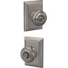 image:imageSchlage F40 GEO 622 ADD Georgian Door Knob with Addison Trim Bed amp Bath Privacy Lock Matte BlackSatin Nickel