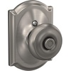 image:imageSchlage F40 GEO 622 ADD Georgian Door Knob with Addison Trim Bed amp Bath Privacy Lock Matte BlackSatin Nickel