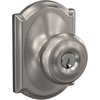 image:imageSchlage F40 GEO 622 ADD Georgian Door Knob with Addison Trim Bed amp Bath Privacy Lock Matte BlackSatin Nickel