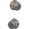 image:imageSchlage F40 GEO 622 ADD Georgian Door Knob with Addison Trim Bed amp Bath Privacy Lock Matte BlackSatin Nickel