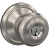 image:imageSchlage F40 GEO 622 ADD Georgian Door Knob with Addison Trim Bed amp Bath Privacy Lock Matte BlackSatin Nickel