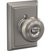 image:imageSchlage F40 GEO 622 ADD Georgian Door Knob with Addison Trim Bed amp Bath Privacy Lock Matte BlackSatin Nickel