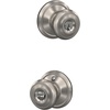 image:imageSchlage F40 GEO 622 ADD Georgian Door Knob with Addison Trim Bed amp Bath Privacy Lock Matte BlackSatin Nickel
