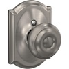 image:imageSchlage F40 GEO 622 ADD Georgian Door Knob with Addison Trim Bed amp Bath Privacy Lock Matte BlackSatin Nickel
