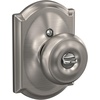 image:imageSchlage F40 GEO 622 ADD Georgian Door Knob with Addison Trim Bed amp Bath Privacy Lock Matte BlackSatin Nickel