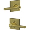 image:imageSchlage F51A LAT 608 COL Latitude Door Lever with Collins Trim Keyed Entry Lock Satin Brass2 Count Pack of 1
