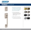 image:imageSchlage F58 CEN 622 Century Single Cylinder Exterior Entrance Handleset Lock Matte Black Exterior Half Only