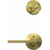 image:imageSchlage F59 LAT 619 Latitude Interior Lever with Deadbolt Satin Nickel Interior Half OnlySatin Brass