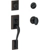 image:imageSchlage F60 ADD 622 GEO Addison Front Entry Handleset with Georgian Knob Deadbolt Keyed 1 Side Matte BlackAged Bronze