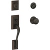 image:imageSchlage F60 ADD 622 GEO Addison Front Entry Handleset with Georgian Knob Deadbolt Keyed 1 Side Matte BlackAged Bronze