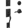 image:imageSchlage F60 ADD 622 GEO Addison Front Entry Handleset with Georgian Knob Deadbolt Keyed 1 Side Matte BlackMatte Black