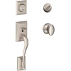 image:imageSchlage F60 ADD 622 GEO Addison Front Entry Handleset with Georgian Knob Deadbolt Keyed 1 Side Matte BlackSatin Nickel