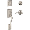 image:imageSchlage F60 ADD 622 GEO Addison Front Entry Handleset with Georgian Knob Deadbolt Keyed 1 Side Matte BlackSatin Nickel