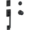 image:imageSchlage F60 CEN 622 LAT CEN Century Front Entry Handleset with Latitude Lever Alloy steel Deadbolt Keyed 1 Side Matte BlackAged Bronze