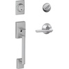 image:imageSchlage F60 CEN 622 LAT CEN Century Front Entry Handleset with Latitude Lever Alloy steel Deadbolt Keyed 1 Side Matte BlackSatin Chrome