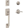 image:imageSchlage F60 CEN 622 LAT CEN Century Front Entry Handleset with Latitude Lever Alloy steel Deadbolt Keyed 1 Side Matte BlackSatin Nickel